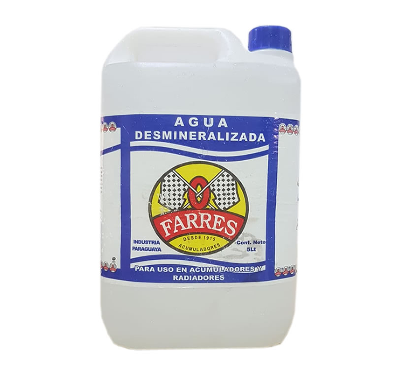 Agua Destilada Desmineralizada o Tridestilada Para Vehiculos Automotores de  5 LITROS - Investigaciones Agropecuarias Paraguay